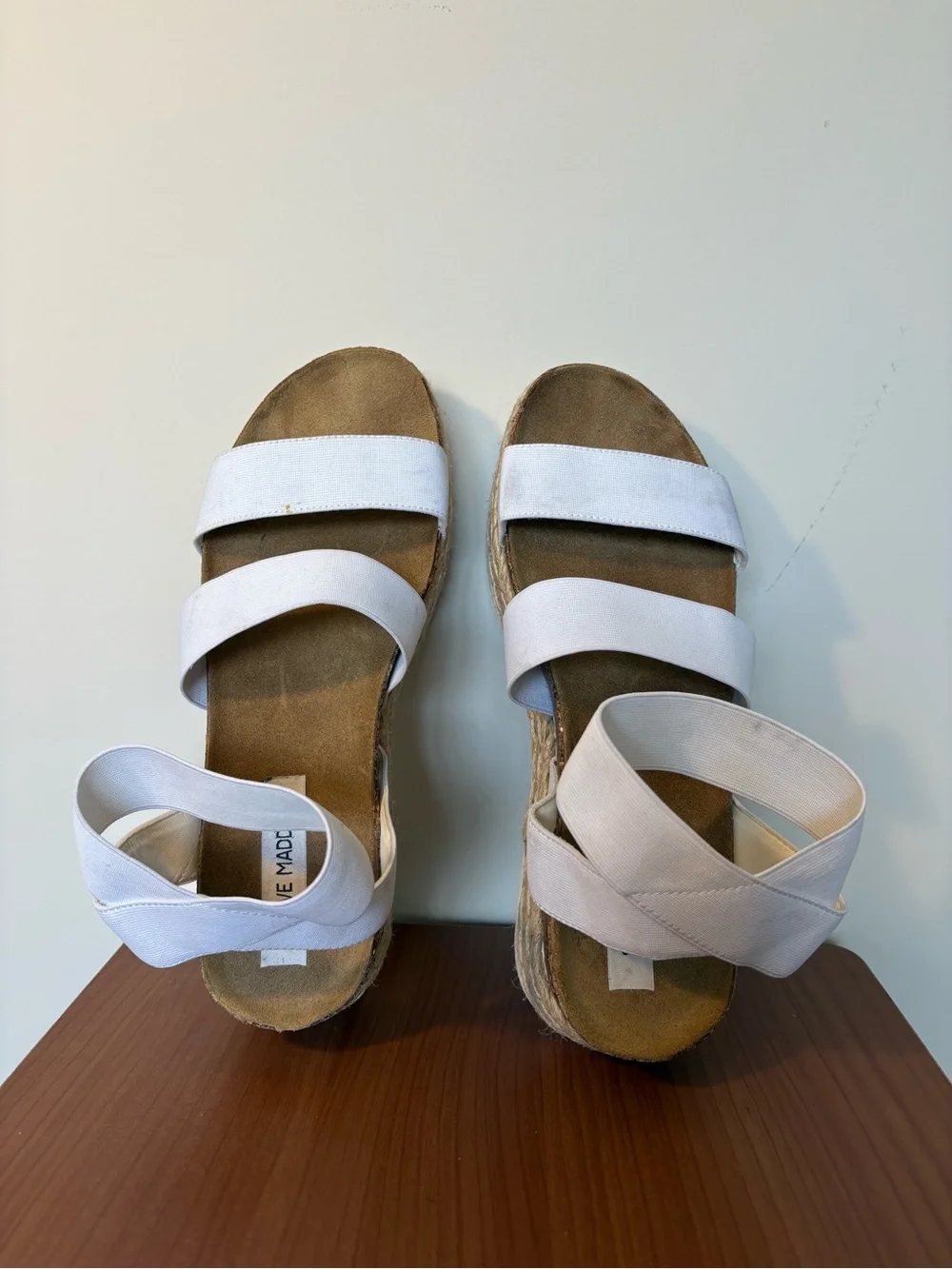 Steve Madden Kimmie White Platform Espadrille Sandals size 9 Everyday essential